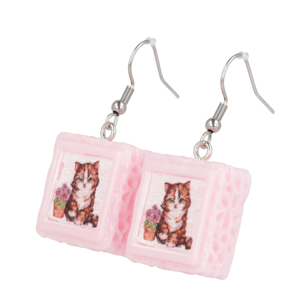 Pawtrait Cake Earrings - Pink - Sour Cherry