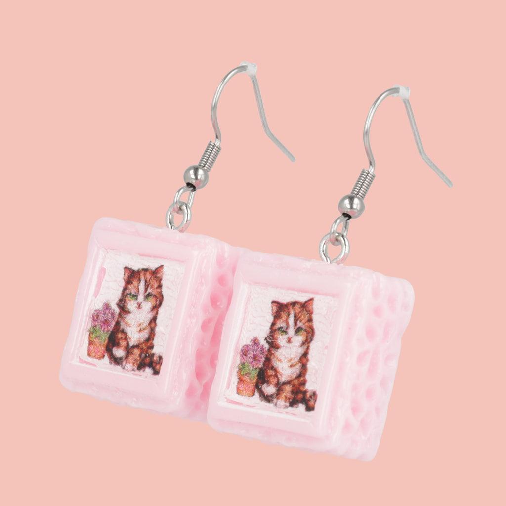 Pawtrait Cake Earrings - Pink - Sour Cherry