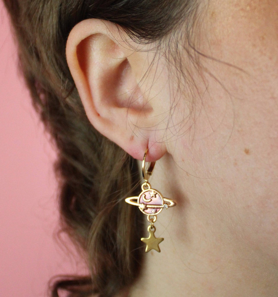 Peach Milky Way Hoop Earrings - Sour Cherry