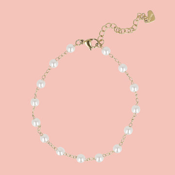 Pearly Girly Anklet (Gold Plated) - Sour Cherry