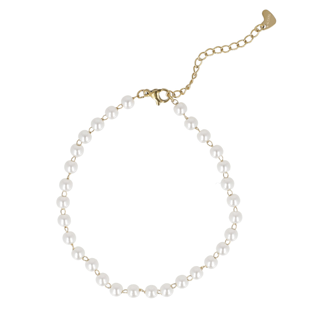 Pearl Anklet (Gold Plated) - Sour Cherry