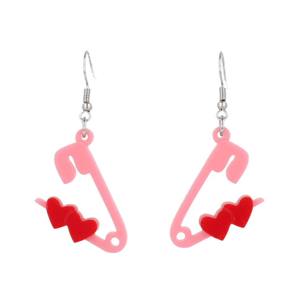 Pin Love With You Earrings (Pink) - Sour Cherry
