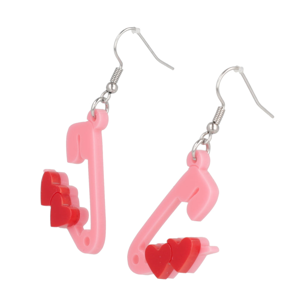 Pin Love With You Earrings (Pink) - Sour Cherry