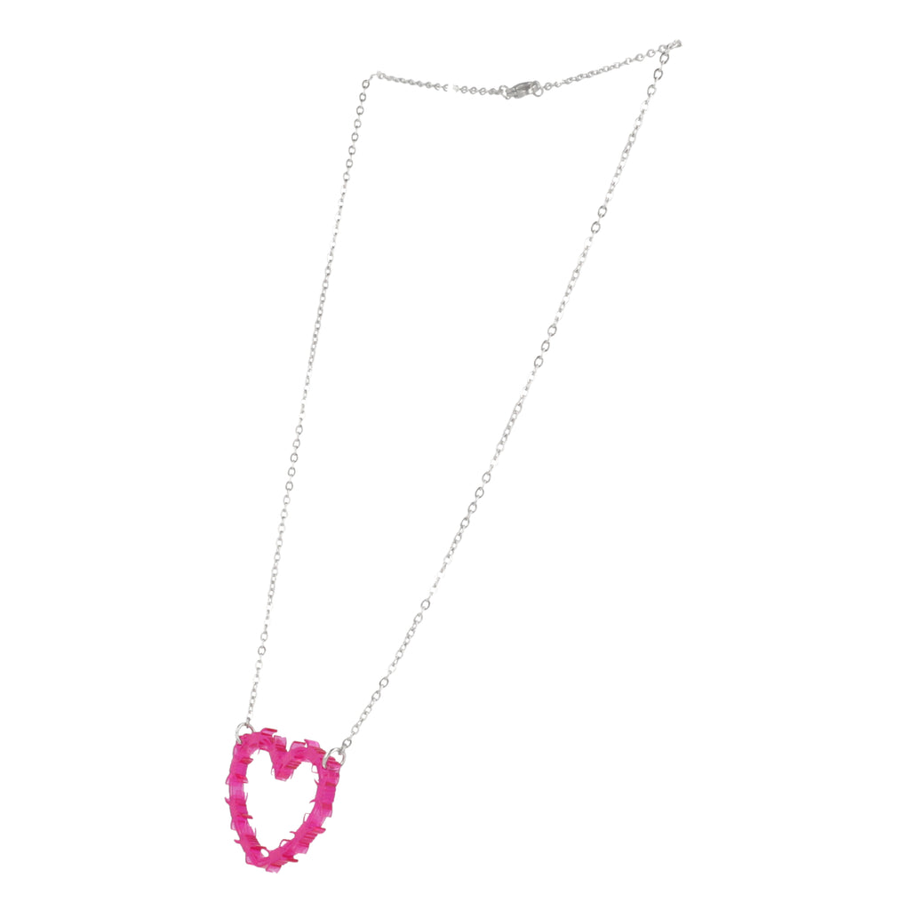 Pink Barbed Wire Heart Necklace - Sour Cherry