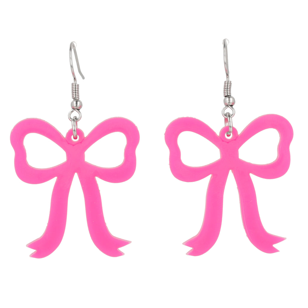Pink Bow Earrings - Sour Cherry