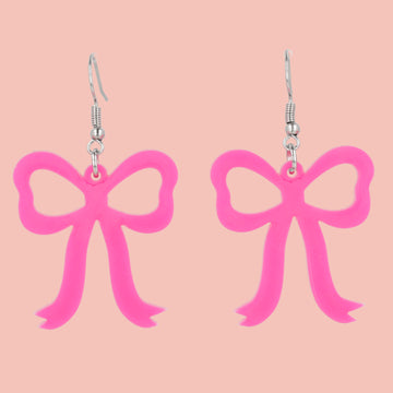 Pink Bow Earrings - Sour Cherry