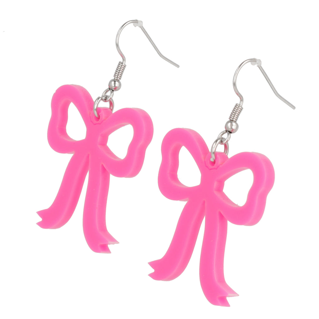 Pink Bow Earrings - Sour Cherry