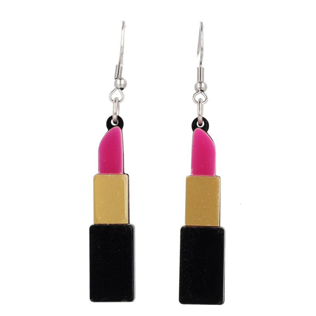 Pink Lipstick Earrings - Sour Cherry