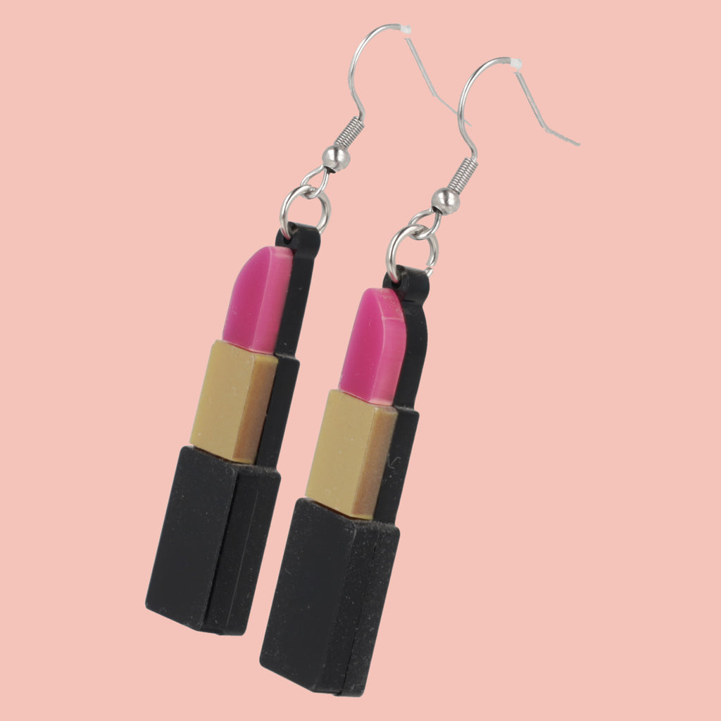 Pink Lipstick Earrings - Sour Cherry