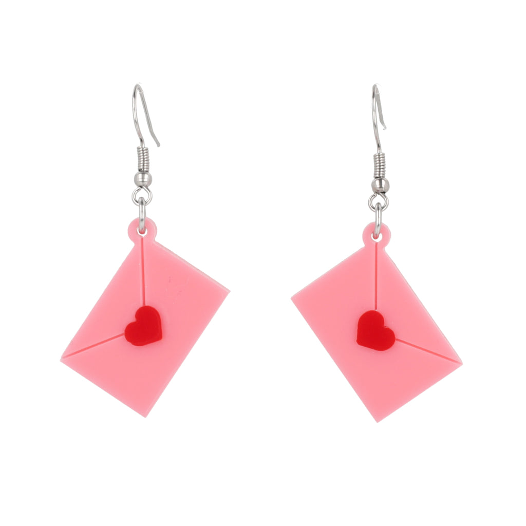 Pink Love Letter Earrings - Sour Cherry