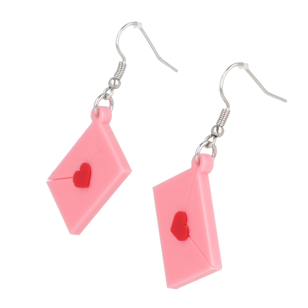 Pink Love Letter Earrings - Sour Cherry