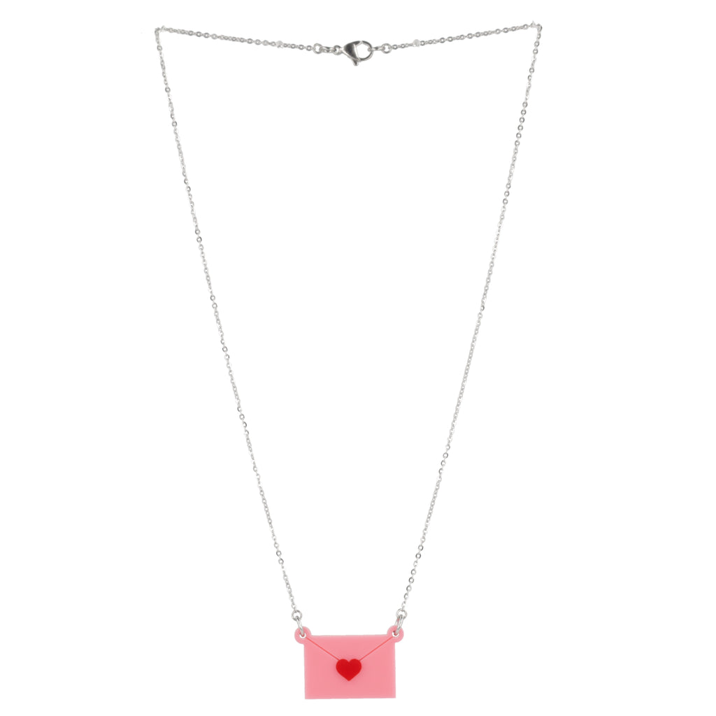 Pink Love Letter Necklace - Sour Cherry