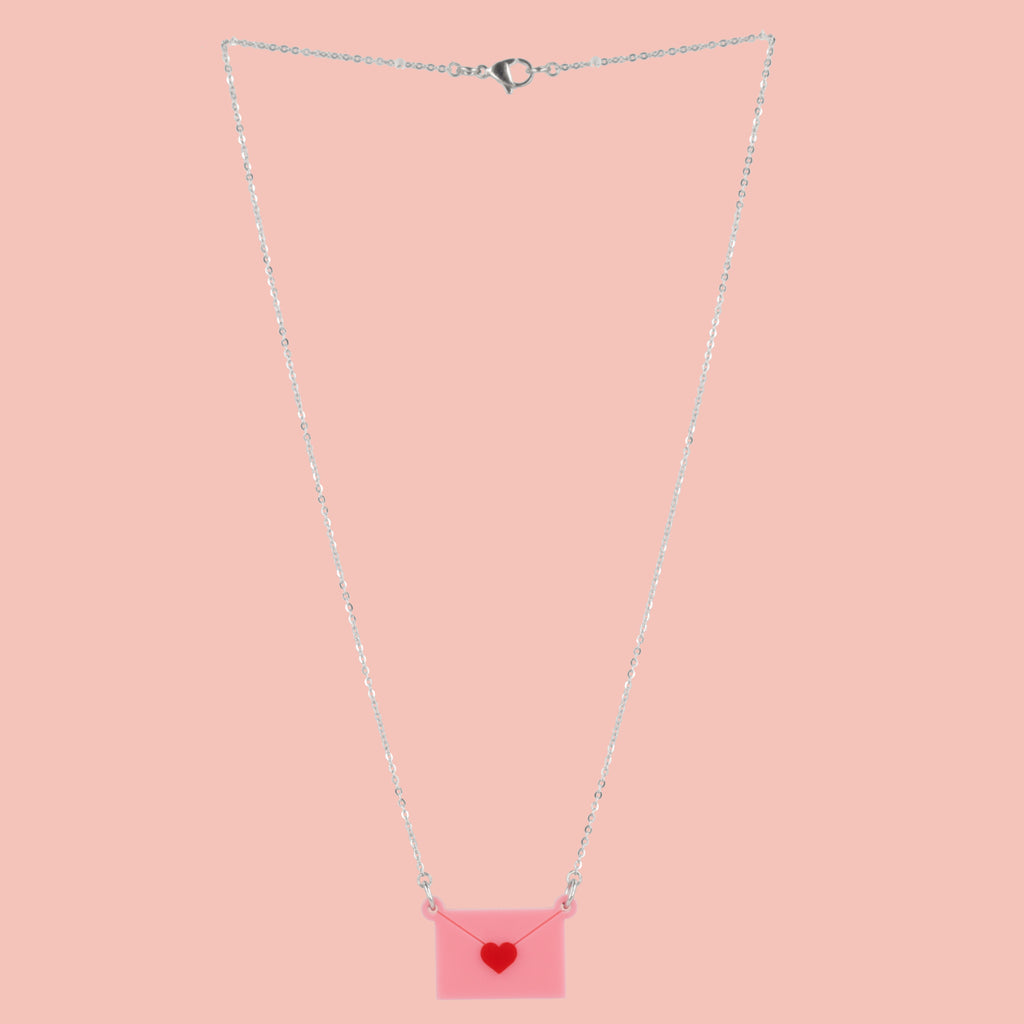 Pink Love Letter Necklace - Sour Cherry