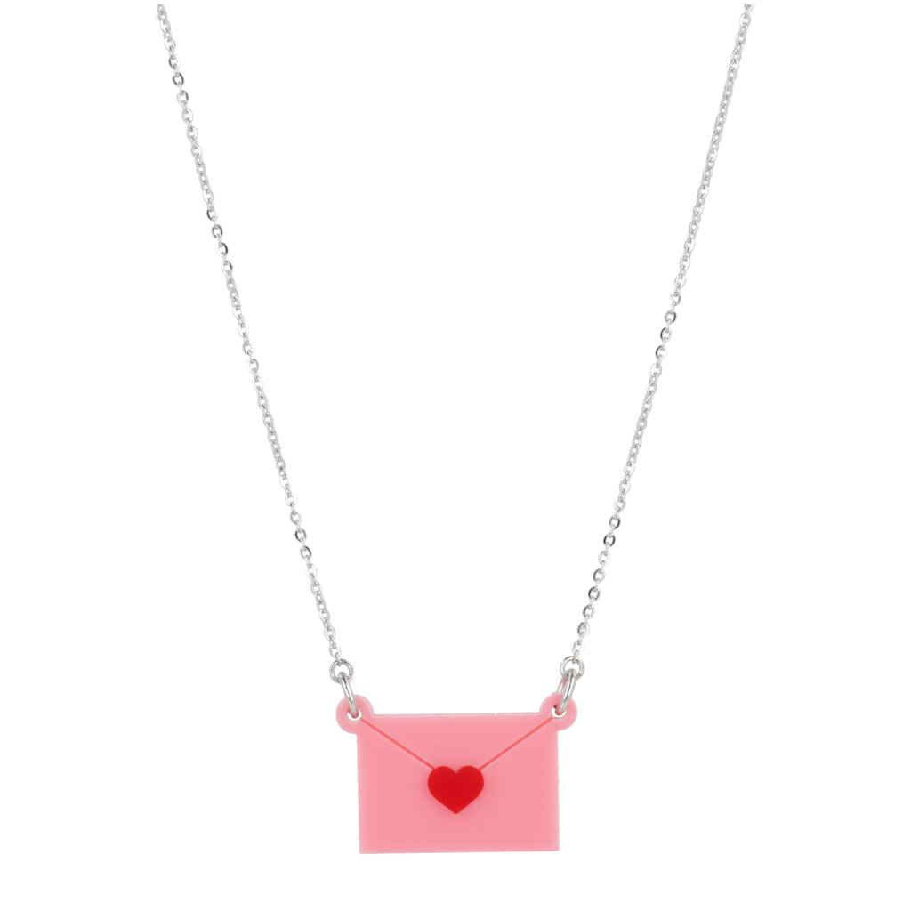 Pink Love Letter Necklace - Sour Cherry