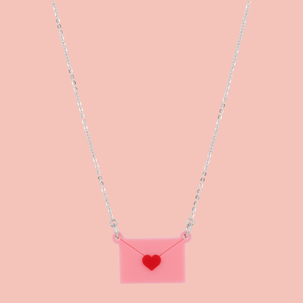 Pink Love Letter Necklace - Sour Cherry