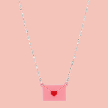 Pink Love Letter Necklace - Sour Cherry