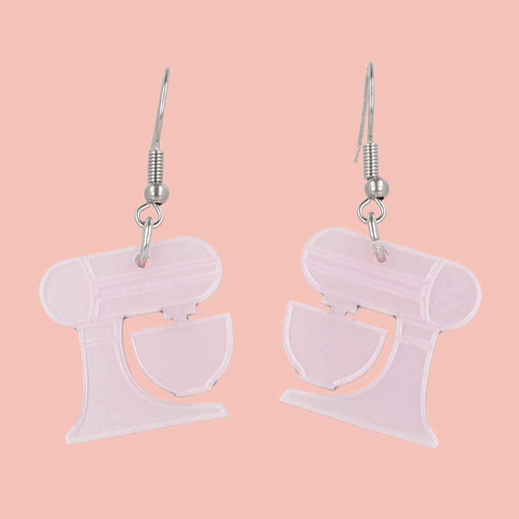 Pink Stand Mixer Earrings - Sour Cherry