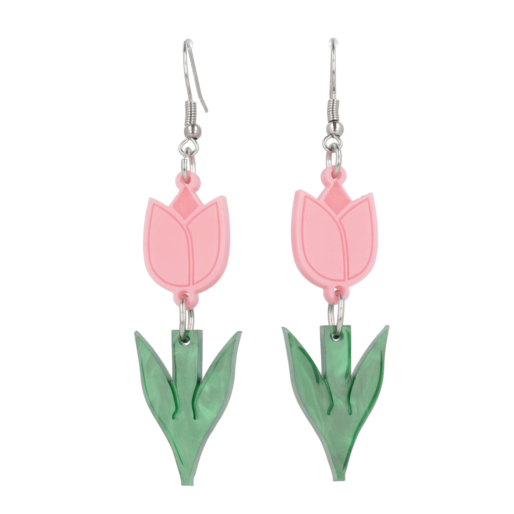 Tiptoe Through the Tulips Earrings (Pink) - Sour Cherry