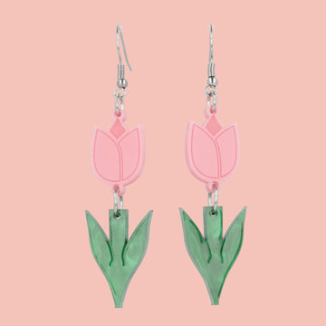 Tiptoe Through the Tulips Earrings (Pink) - Sour Cherry