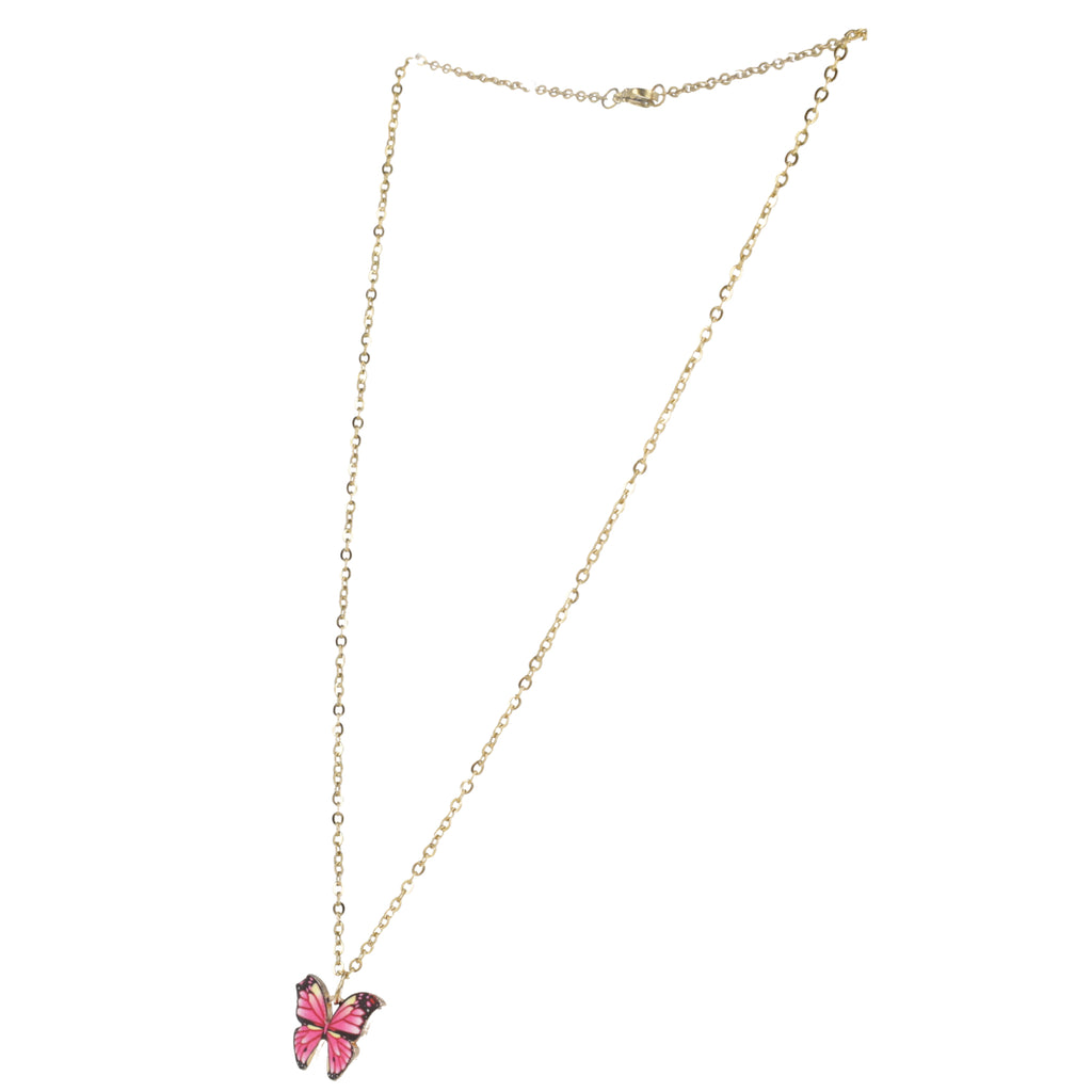 Pink Butterfly Necklace - Sour Cherry