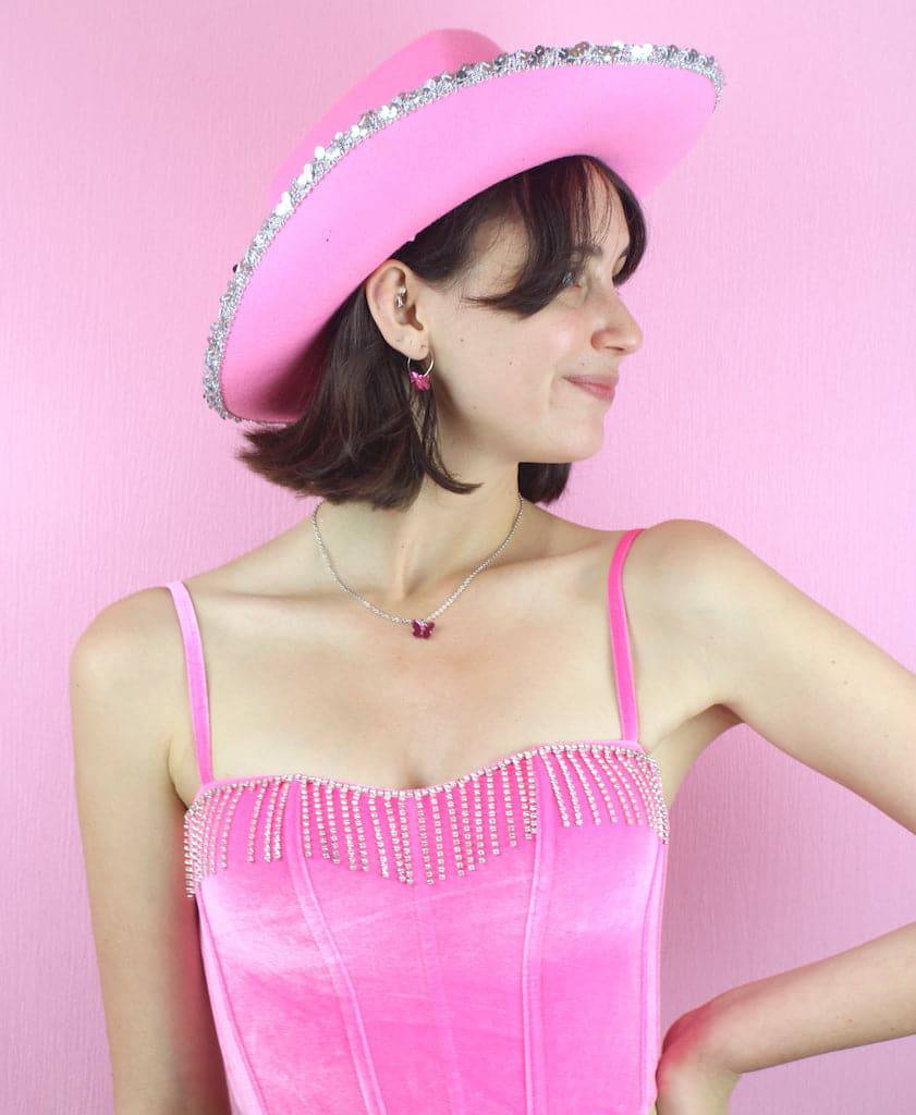 You're My Butterfly, Sugar Baby Hoop Earrings (Pink Mirror) - Sour Cherry