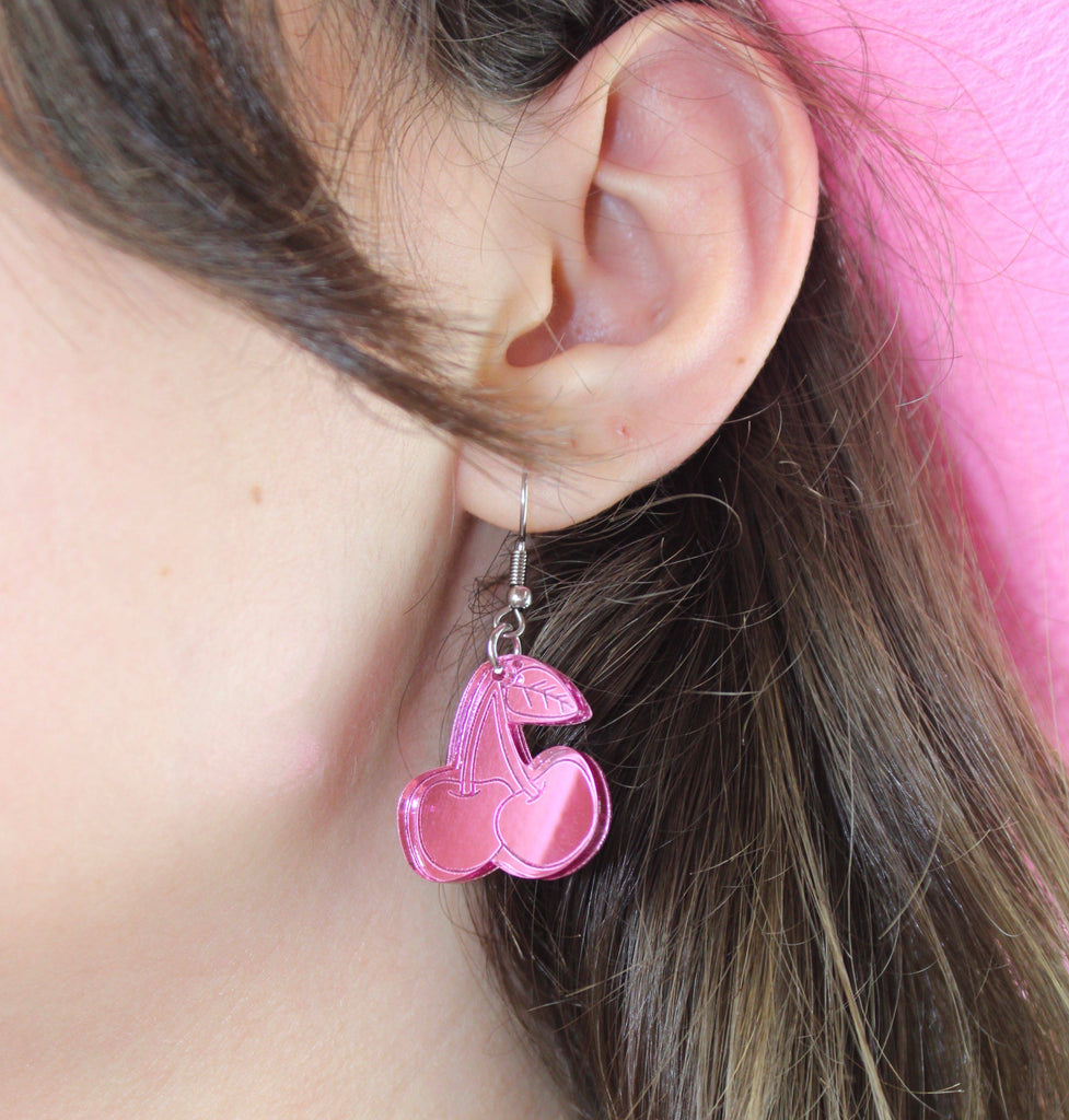 Pink Cherry Dream Earrings - Sour Cherry