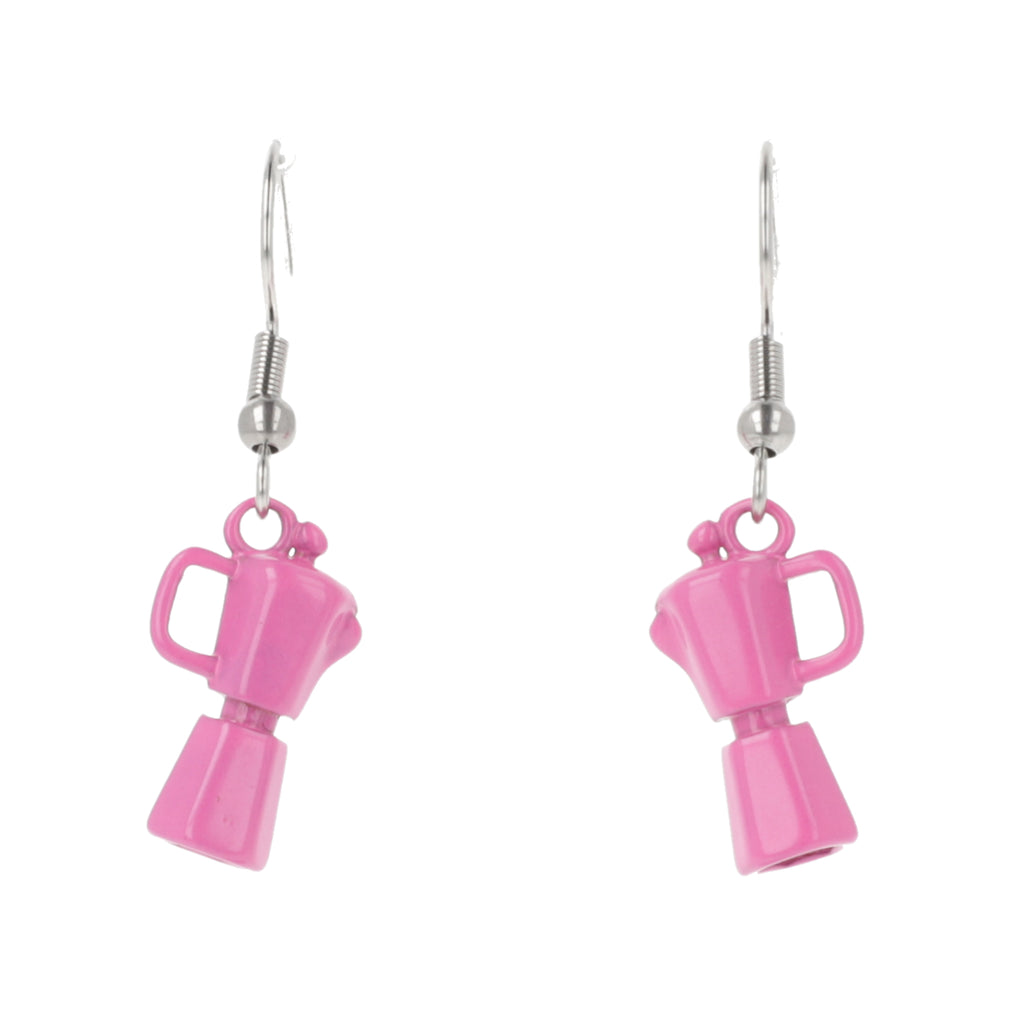 Pink Coffee Pot Earrings - Sour Cherry