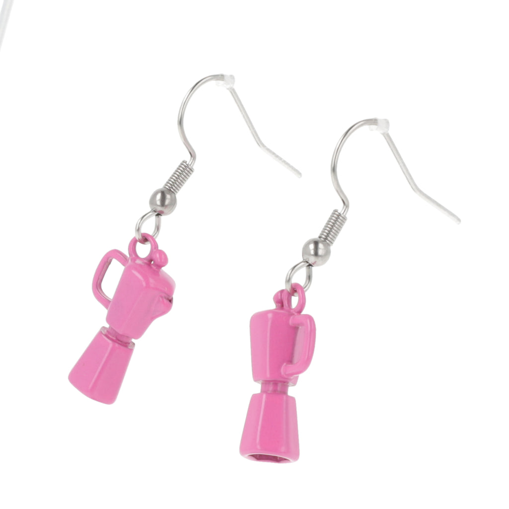 Pink Coffee Pot Earrings - Sour Cherry