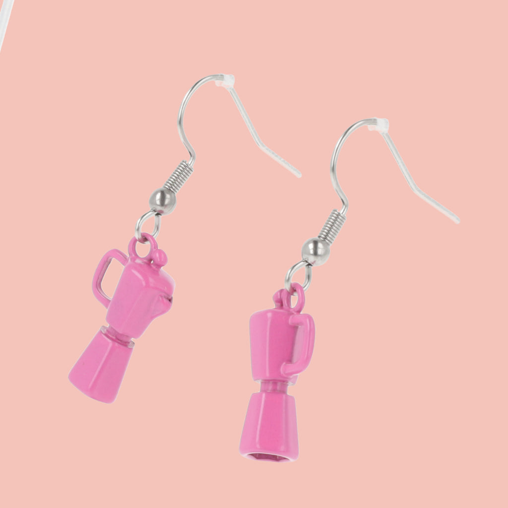 Pink Coffee Pot Earrings - Sour Cherry