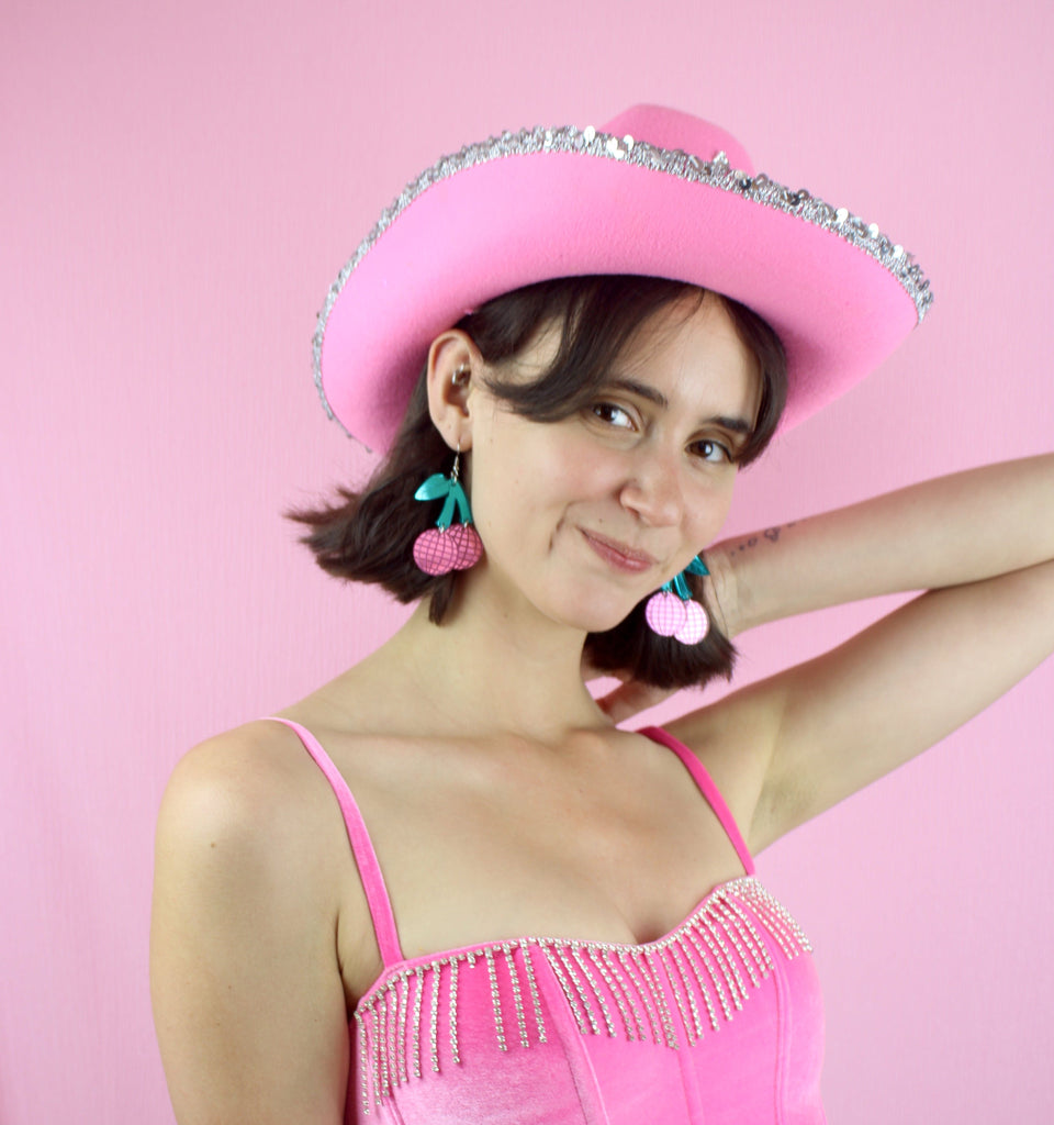 Pink Disco Cherry Earrings - Sour Cherry