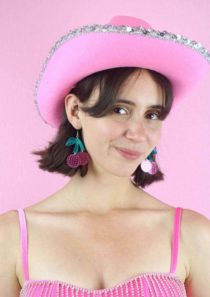 Pink Disco Cherry Earrings - Sour Cherry