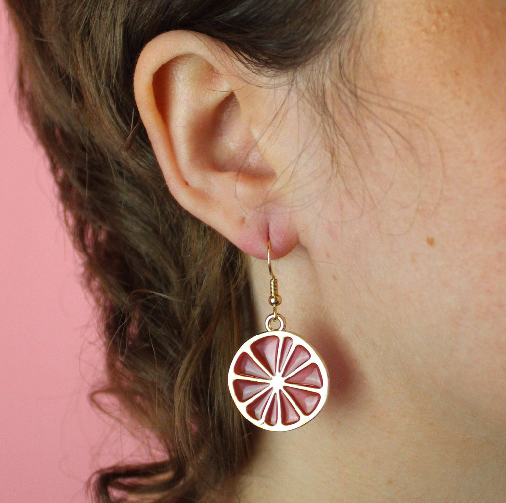 Pink Grapefruit Earrings - Sour Cherry