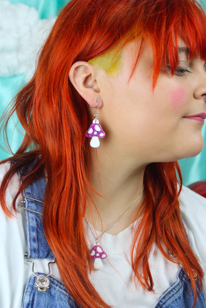 Pink Magic Mushroom Necklace - Sour Cherry