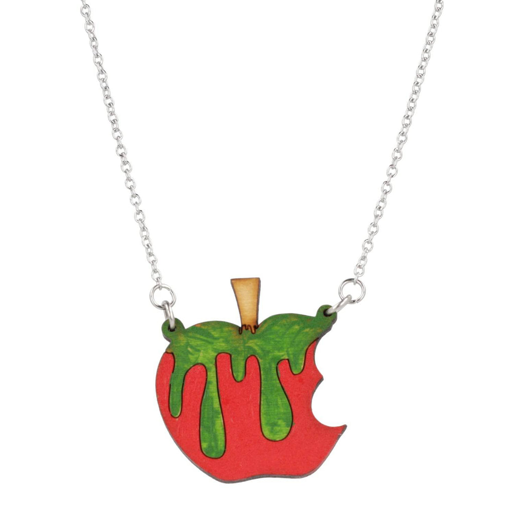 Poison apple pendant on a stainless steel chain
