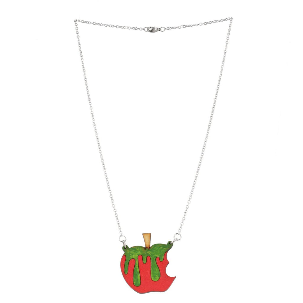 Poison apple pendant on a stainless steel chain