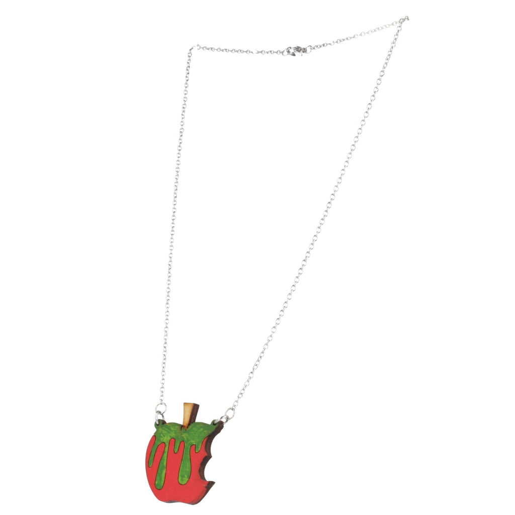 Poison apple pendant on a stainless steel chain