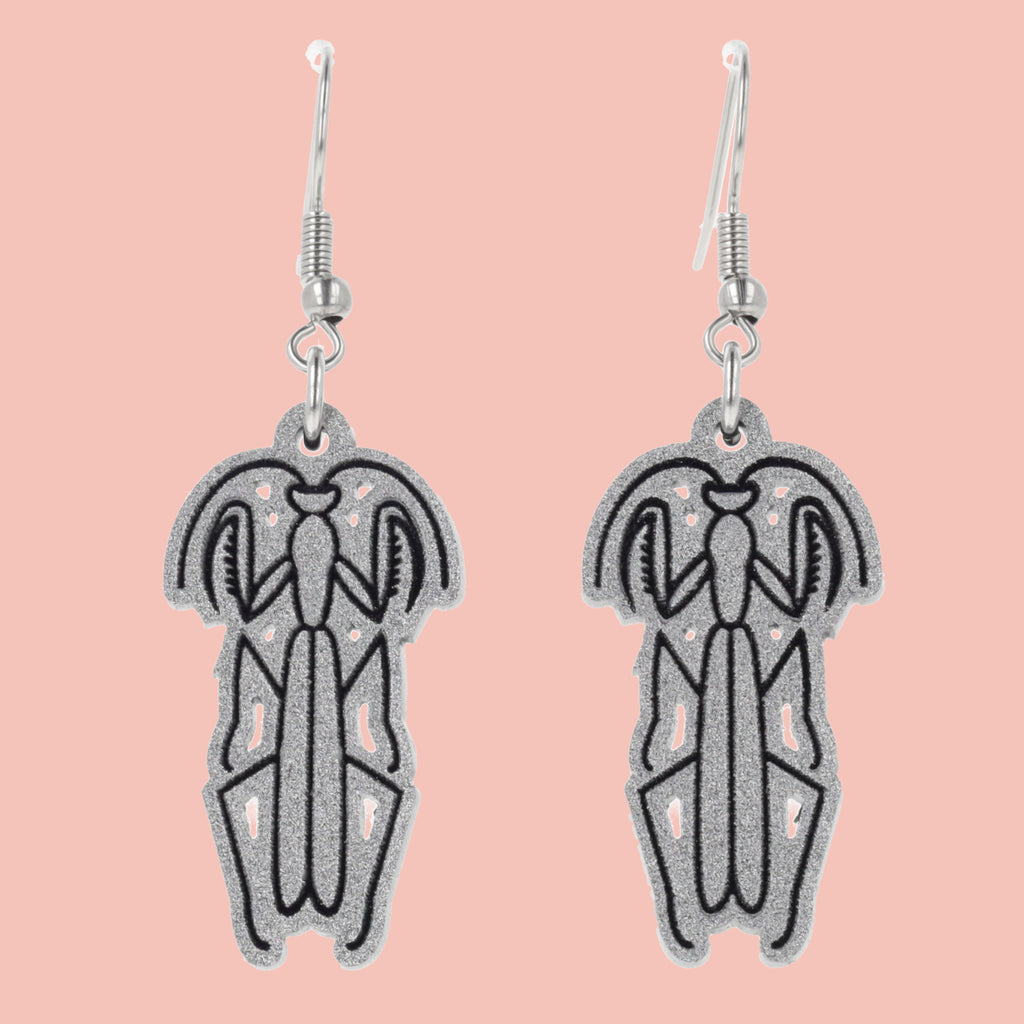 Maneater Praying Mantis Earrings - Sour Cherry