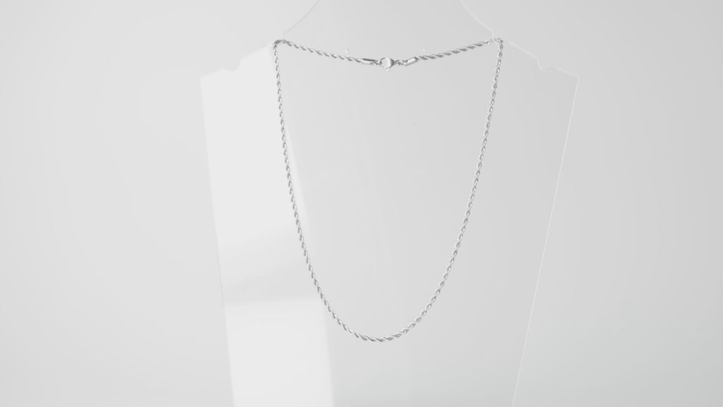 360 view of stainless steel rope chain necklace