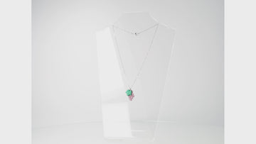 necklace featuring acrylic purple grapes on stainless steel chain