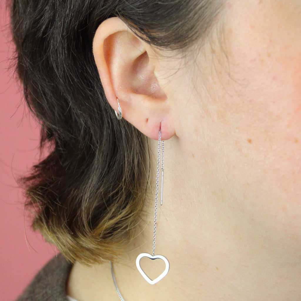 Heart Pull Through Earrings - Sour Cherry
