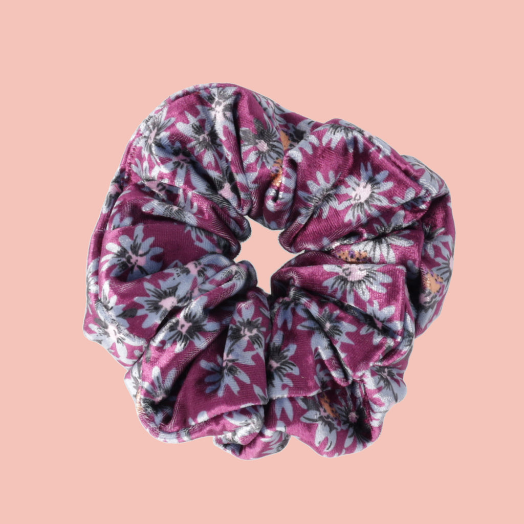 Purple Bloom Scrunchie - Sour Cherry