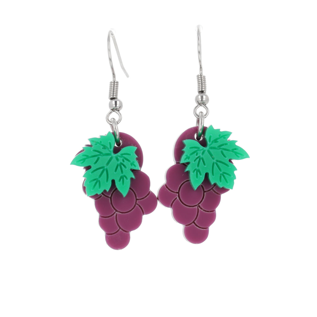 Purple Grapes Earrings - Sour Cherry