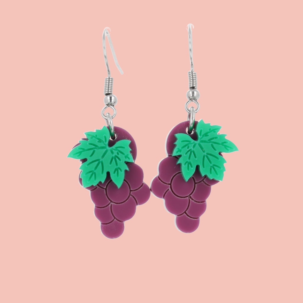 Purple Grapes Earrings - Sour Cherry