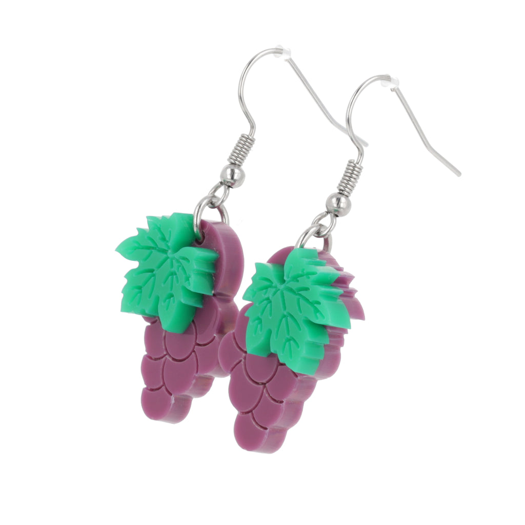 Purple Grapes Earrings - Sour Cherry