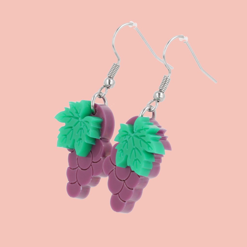 Purple Grapes Earrings - Sour Cherry