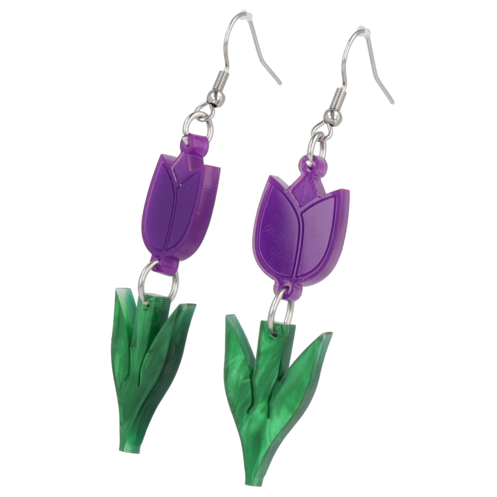 Tiptoe Through the Tulips Earrings (Purple) - Sour Cherry