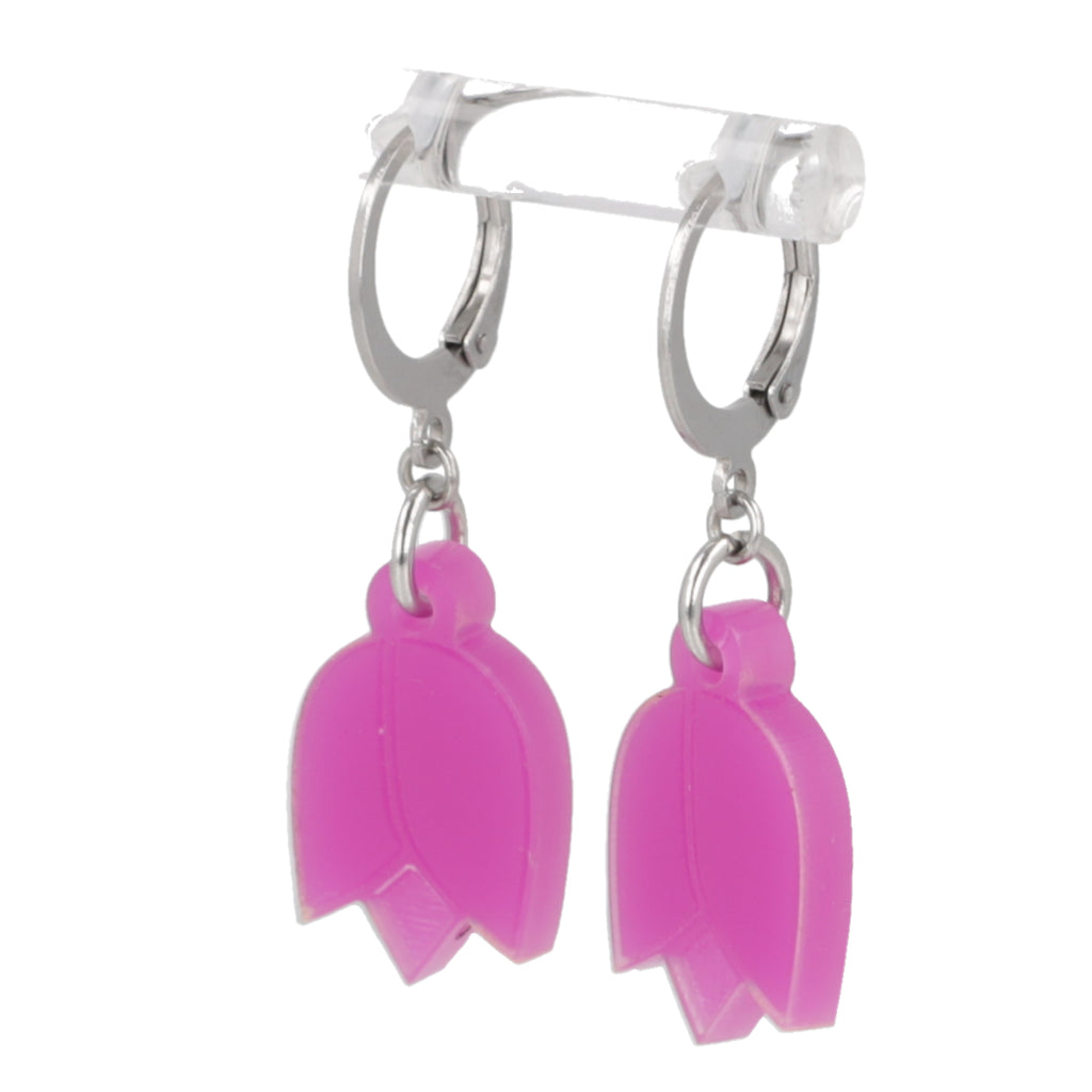 Purple Tulip Huggie Hoop Earrings - Sour Cherry