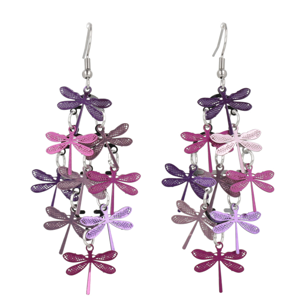 Purple Dragonfly Earrings - Sour Cherry
