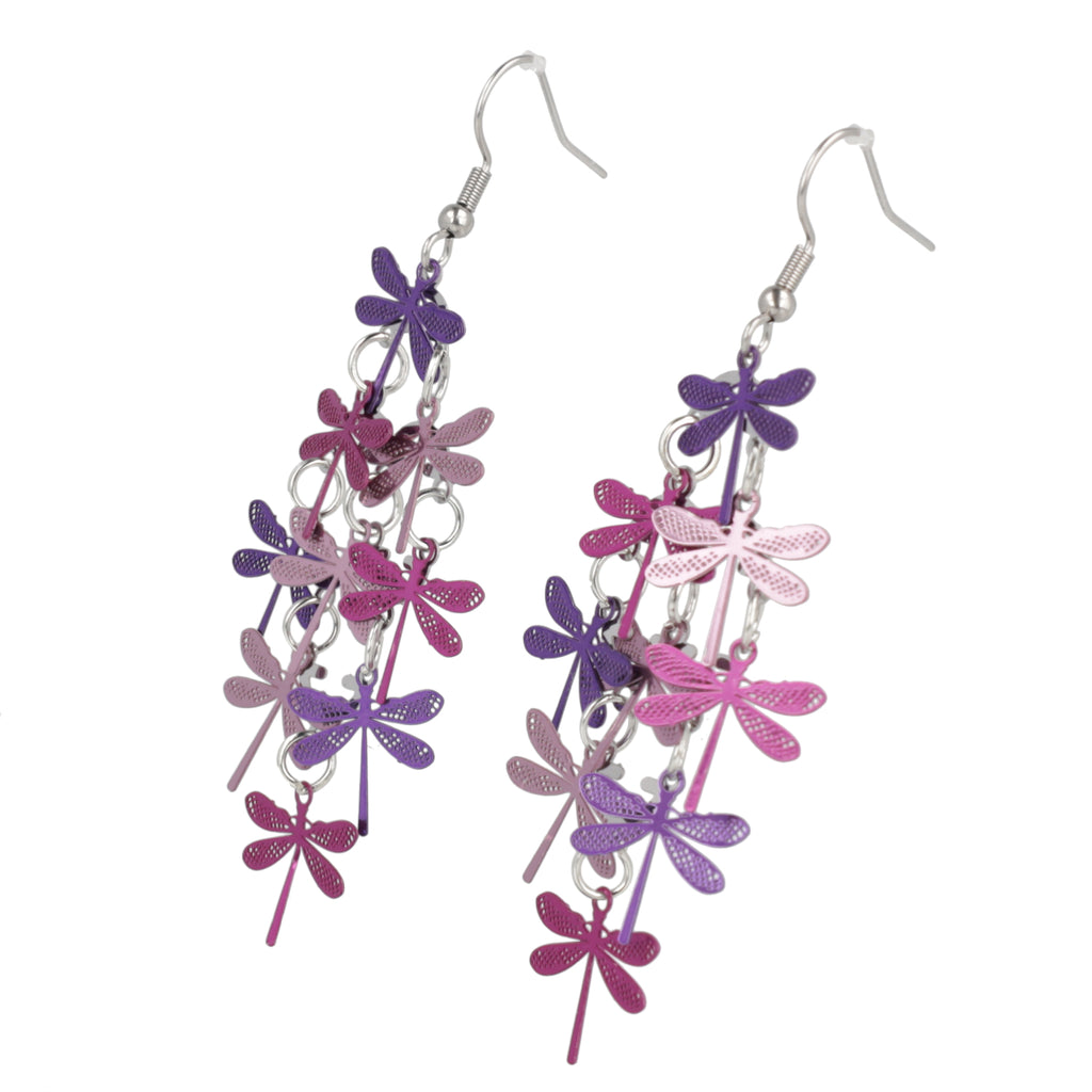 Purple Dragonfly Earrings - Sour Cherry