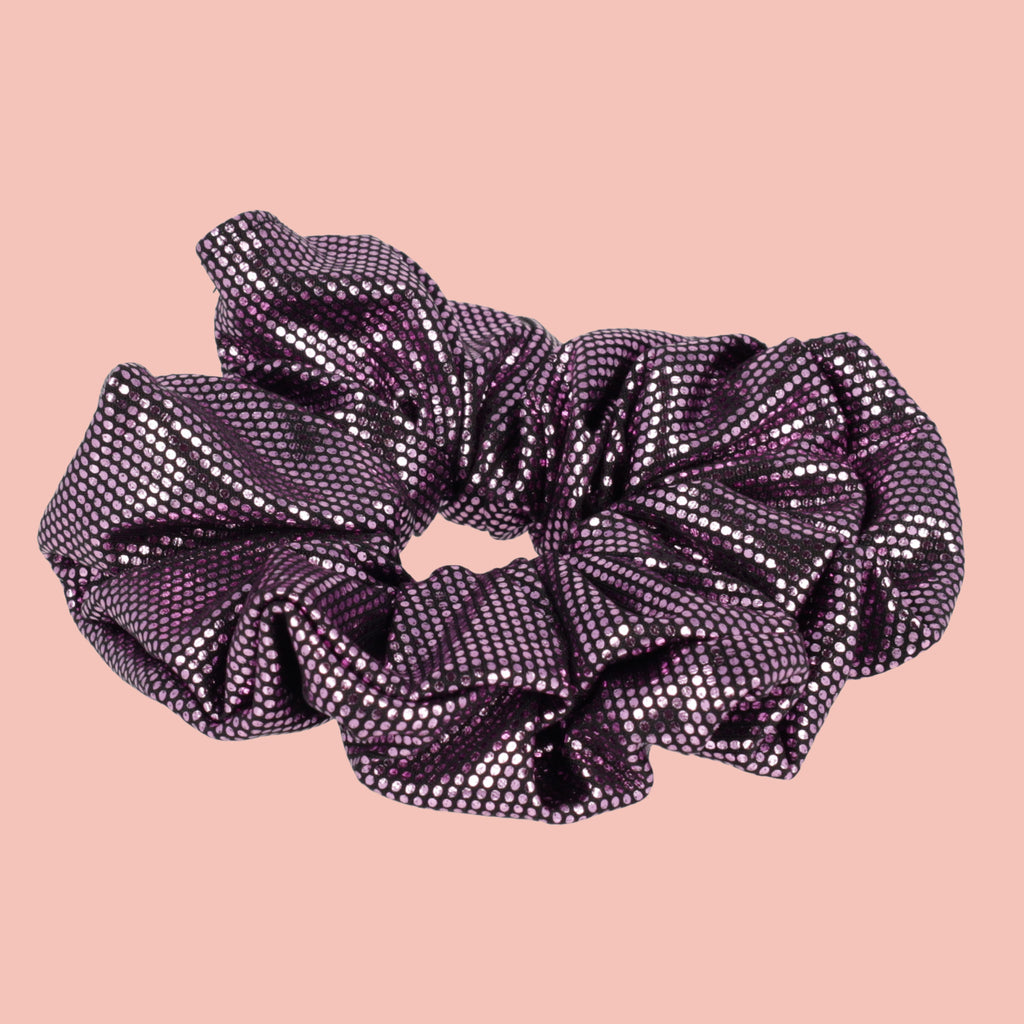 Purple Polka Dot Scrunchie - Sour Cherry
